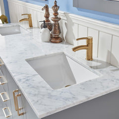 Altair Sutton 72" Double Sinks Bathroom Vanity Set with Marble Countertop - The Home Selection