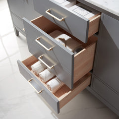 Altair Sutton 72" Double Sinks Bathroom Vanity Set with Marble Countertop - The Home Selection