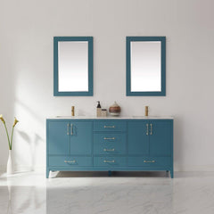 Altair Sutton 72" Double Sinks Bathroom Vanity Set with Marble Countertop - The Home Selection
