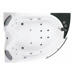 EAGO 5.5 ft Left Drain Corner Acrylic White Whirlpool Bathtub for Two - AM113ETL-R