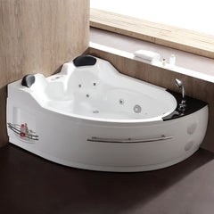 EAGO 5.5 ft Left Drain Corner Acrylic White Whirlpool Bathtub for Two - AM113ETL-R