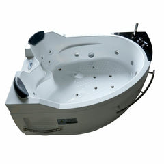 EAGO 5.5 ft Left Drain Corner Acrylic White Whirlpool Bathtub for Two - AM113ETL-R