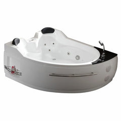 EAGO 5.5 ft Left Drain Corner Acrylic White Whirlpool Bathtub for Two - AM113ETL-R