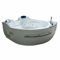 EAGO 5.5 ft Left Drain Corner Acrylic White Whirlpool Bathtub for Two - AM113ETL-R
