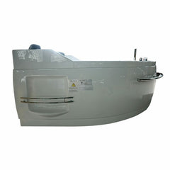 EAGO 5.5 ft Left Drain Corner Acrylic White Whirlpool Bathtub for Two - AM113ETL-R