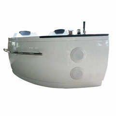 EAGO 5.5 ft Left Drain Corner Acrylic White Whirlpool Bathtub for Two - AM113ETL-R