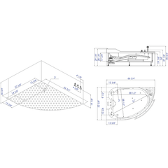 EAGO 5.5 ft Left Drain Corner Acrylic White Whirlpool Bathtub for Two - AM113ETL-R