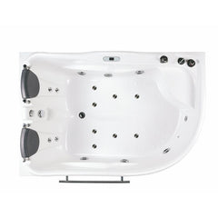 EAGO 6 ft Right Corner Acrylic White Whirlpool Bathtub for Two - AM124ETL-R