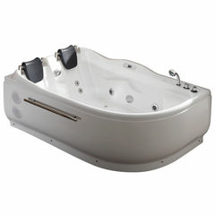 EAGO 6 ft Right Corner Acrylic White Whirlpool Bathtub for Two - AM124ETL-R