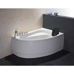 EAGO 59" Single Person Corner White Acrylic Whirlpool Bath Tub - AM161-L