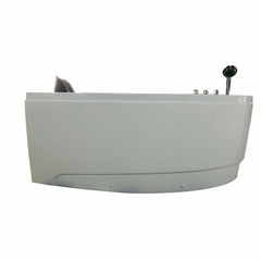 EAGO 59" Single Person Corner White Acrylic Whirlpool BathTub -  AM161-R
