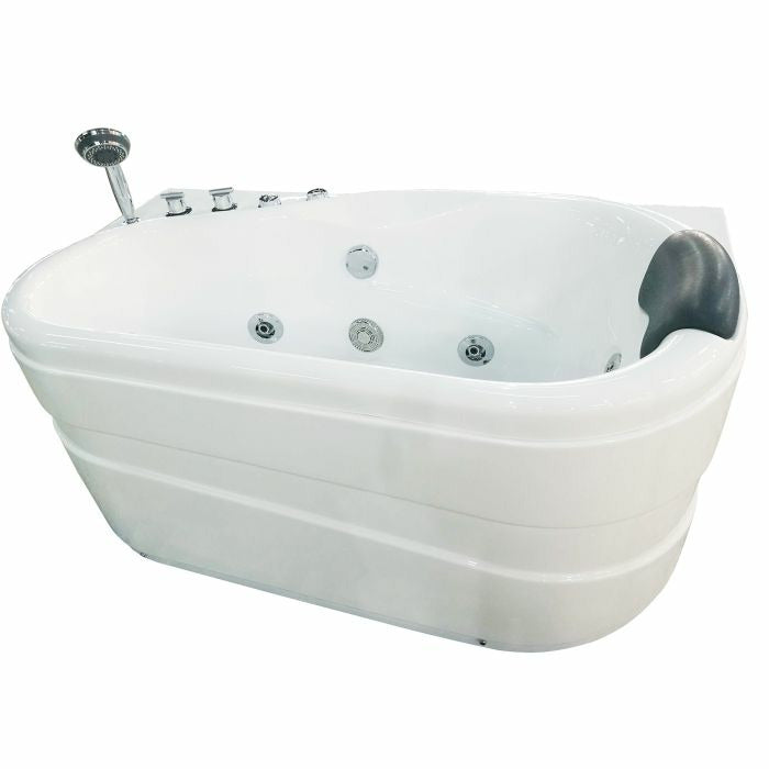 EAGO  57'' White Acrylic Jetted Whirlpool Bathtub W/ Fixtures - AM175-L