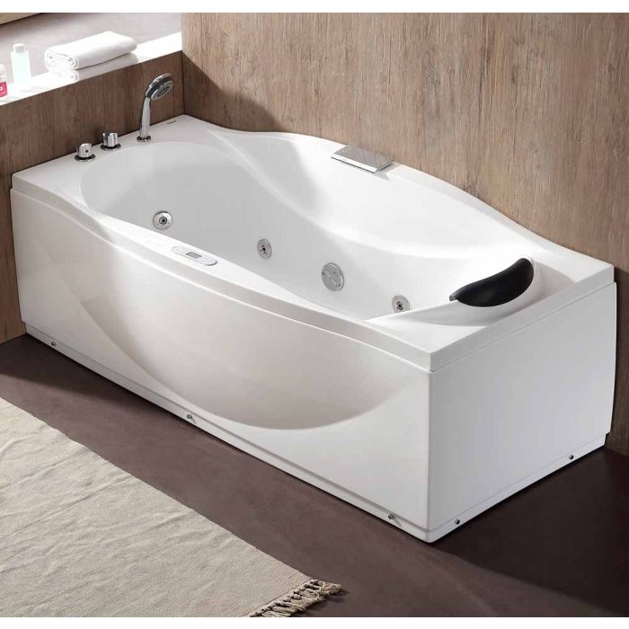 EAGO AM189ETL-R 6 ft Right Drain Acrylic White Whirlpool Bathtub w Fixtures