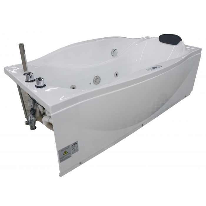 EAGO AM189ETL-R 6 ft Right Drain Acrylic White Whirlpool Bathtub w Fixtures