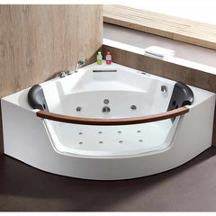 EAGO 5 ft Clear Rounded Corner Acrylic Whirlpool Bathtub for Two - AM197ETL