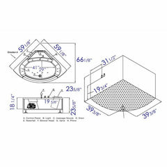 EAGO 5 ft Clear Rounded Corner Acrylic Whirlpool Bathtub for Two - AM197ETL