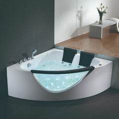 EAGO 5ft Clear Rounded Corner Acrylic Whirlpool Bathtub for Two - AM199ETL