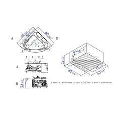 EAGO 5ft Clear Rounded Corner Acrylic Whirlpool Bathtub for Two - AM199ETL