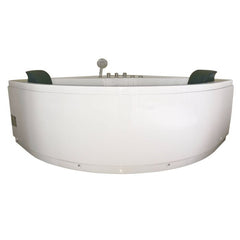 EAGO 5' Rounded Modern Double Seat Corner Whirlpool Bath Tub with Fixtures - AM200