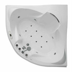 EAGO 5 ft Corner Acrylic White Waterfall Whirlpool Bathtub for Two - AM208ETL