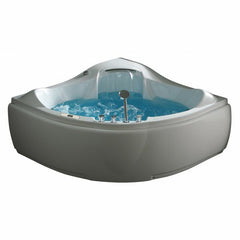 EAGO 5 ft Corner Acrylic White Waterfall Whirlpool Bathtub for Two - AM208ETL