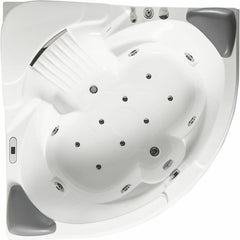 EAGO 5 ft Corner Acrylic White Waterfall Whirlpool Bathtub for Two - AM505ETL