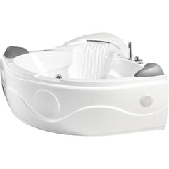 EAGO 5 ft Corner Acrylic White Waterfall Whirlpool Bathtub for Two - AM505ETL