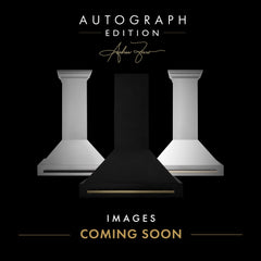 ZLINE 36" Autograph Edition DuraSnow® Stainless Steel Range Hood with White Matte Shell and Handle - 8654SNZ-WM36
