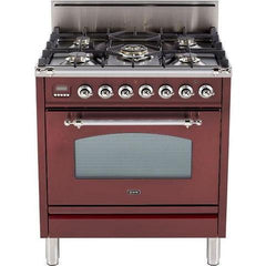 ILVE 30" Nostalgie Series Freestanding Single Oven Gas Range with 5 Sealed Burners (UPN76DV) - Ate and Drank