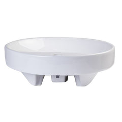 EAGO White Above Mount Porcelain Bathroom Sink Basin with Single Hole - BA141