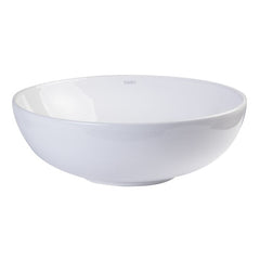 EAGO 18'' White Round Porcelain Bathroom Sink Basin without Overflow - BA351