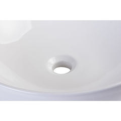 EAGO 18'' White Round Porcelain Bathroom Sink Basin without Overflow - BA351