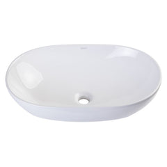 EAGO 23'' White Oval Porcelain Bathroom Sink Basin without Overflow - BA352