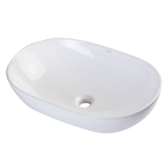 EAGO 23'' White Oval Porcelain Bathroom Sink Basin without Overflow - BA352