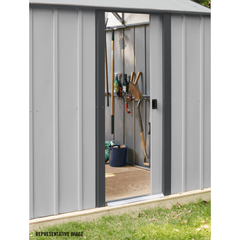 Arrow Murryhill Steel Storage Building, 12 ft. x 10 ft., Flute Grey - BGR1210FG