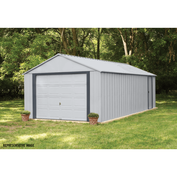 Arrow Murryhill Steel Storage Building, 12 ft. x 24 ft., Flute Grey - BGR1224FG
