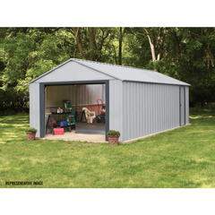 Arrow Murryhill Steel Storage Building, 12 ft. x 10 ft., Flute Grey - BGR1210FG