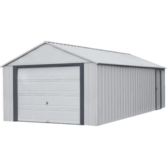 Arrow Murryhill Steel Storage Building, 12 ft. x 24 ft., Flute Grey - BGR1224FG