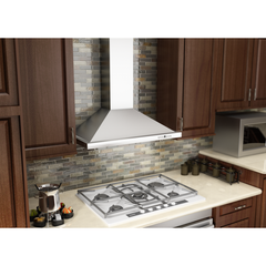 ZLINE Convertible Vent Wall Mount Range Hood in Stainless Steel with Crown Molding - KBCRN