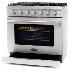 Cosmo 2-Piece Kitchen, 36″ Gas Range and French Door Refrigerator - COS-2PKG-007 - The Home Selection