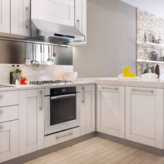 Cosmo 30" Ducted Under Cabinet Range Hood in Stainless Steel with Touch Display, LED Lighting and Permanent Filters - COS-QS75 - The Home Selection