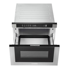 Cosmo 24" Built-in Microwave Drawer with Automatic Presets, Touch Controls, Defrosting Rack and 1.2 cu. ft. Capacity in Stainless Steel - The Home Selection