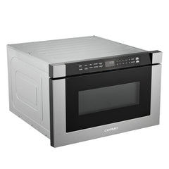 Cosmo 24" Built-in Microwave Drawer with Automatic Presets, Touch Controls, Defrosting Rack and 1.2 cu. ft. Capacity in Stainless Steel - The Home Selection