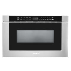 Cosmo 24" Built-in Microwave Drawer with Automatic Presets, Touch Controls, Defrosting Rack and 1.2 cu. ft. Capacity in Stainless Steel - The Home Selection