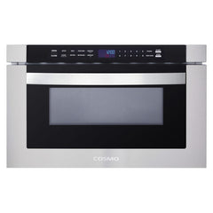 Cosmo 24" Built-in Microwave Drawer with Automatic Presets, Touch Controls, Defrosting Rack and 1.2 cu. ft. Capacity in Stainless Steel - The Home Selection