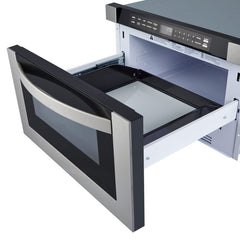 Cosmo 24" Built-in Microwave Drawer with Automatic Presets, Touch Controls, Defrosting Rack and 1.2 cu. ft. Capacity in Stainless Steel - The Home Selection