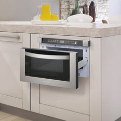 Cosmo 24" Built-in Microwave Drawer with Automatic Presets, Touch Controls, Defrosting Rack and 1.2 cu. ft. Capacity in Stainless Steel - The Home Selection