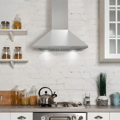 Cosmo 24" Ducted Wall Mount Range Hood in Stainless Steel with LED Lighting and Permanent Filters - COS-6324EWH - The Home Selection