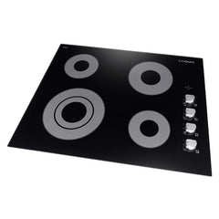 Cosmo 24" Electric Ceramic Glass Cooktop with 4 Elements, Dual Zone Element, Hot Surface Indicator Light and Control Knobs - COS-244ECC - The Home Selection