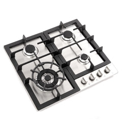 Cosmo 24" Gas Cooktop in Stainless Steel with 4 Sealed Burners - COS-640STX-E - The Home Selection